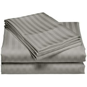 HOME SWEET HOME DREAMS 1200 Thread Count 100% Cotton Stripe Sheet Set (Full, Gray)