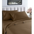 thumbnail image 1 of 1200 Thread Count 100% Cotton Stripe Sheet Set (Twin, Brown), 1 of 5