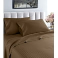 thumbnail image 1 of 1200 Thread Count 100% Cotton Stripe Sheet Set (Twin, Brown), 1 of 5