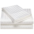 thumbnail image 1 of 1200 Thread Count 100% Cotton Stripe Sheet Set deep pocket (Cal King, White), 1 of 1