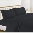thumbnail image 1 of 1200 Thread Count 100% Cotton Stripe Sheet Set deep pocket (Queen, Black), 1 of 1