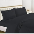 thumbnail image 1 of 1200 Thread Count 100% Cotton Stripe Sheet Set deep pocket (Twin Extra Long, Black), 1 of 1