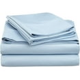 thumbnail image 1 of 1200 Thread Count 100% Egyptian Cotton 3-Piece Fitted Sheet ( 1 Fitted Sheet + 2 Pillow Covers) 30 Inches Deep Pocket Size California-King Color Sky Blue Solid, 1 of 5
