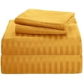 thumbnail image 1 of 1200 Thread Count 100% Egyptian Cotton 3-Piece Fitted Sheet ( 1 Fitted Sheet + 2 Pillow Covers) 18 Inches Deep Pocket Size King Color Gold Stripe, 1 of 5