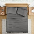 thumbnail image 1 of 1200 Thread Count 100% Egyptian Cotton 4-Piece Bed Sheet Set (1 Flat, 1 Fitted Sheet, 2 Pillow Covers) 15 Inches Deep Pocket Size King Color Grey Solid, 1 of 6