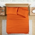 thumbnail image 1 of 1200 Thread Count 100% Egyptian Cotton 4-Piece Bed Sheet Set (1 Flat, 1 Fitted Sheet, 2 Pillow Covers) 21 Inches Deep Pocket Size King Color Orange Solid, 1 of 6