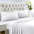 thumbnail image 1 of 1200 Thread Count 100% Egyptian Cotton 4-Piece Bed Sheet Set (1 Flat, 1 Fitted Sheet, 2 Pillow Covers) 24 Inches Deep Pocket Size Full Color White Solid, 1 of 5