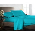 thumbnail image 1 of 1200 Thread Count 100% Egyptian Cotton 4-Piece Bed Sheet Set (1 Flat, 1 Fitted Sheet, 2 Pillow Covers) 27 Inches Deep Pocket Size Full Color Turquise Blue Solid, 1 of 5