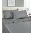 thumbnail image 1 of 1200 Thread Count 100% Egyptian Cotton Deep Pocket Striped Sheet Set (California King, Gray), 1 of 3