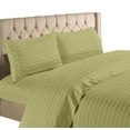 thumbnail image 1 of 1200 Thread Count 100% Egyptian Cotton Deep Pocket Striped Sheet Set (California King, Sage), 1 of 3
