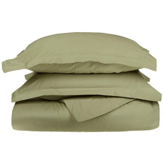 1200-Thread Count 100% Egyptian Cotton Exquisite Solid Duvet Cover Set Sage / Full/Queen