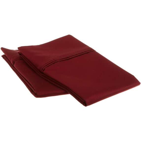1200-Thread Count 100% Egyptian Cotton Exquisite Solid Pillowcase Set Burgundy / King