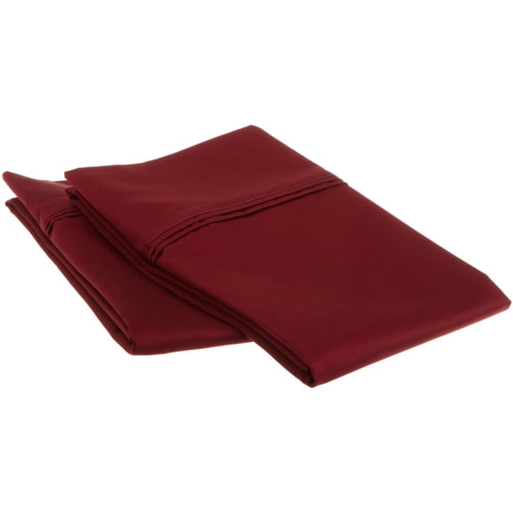 1200-Thread Count 100% Egyptian Cotton Exquisite Solid Pillowcase Set Burgundy / Standard