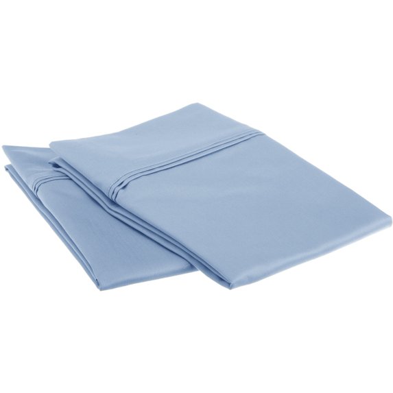 1200-Thread Count 100% Egyptian Cotton Exquisite Solid Pillowcase Set Light Blue / Standard