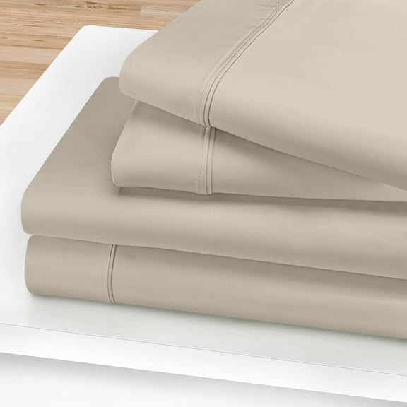 1200-Thread Count 100% Egyptian Cotton Exquisite Solid Sheet Set with Deep Pockets Platinum / Queen