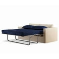 thumbnail image 1 of 1200 Thread Count 100% Egyptian Cotton Sleeper Sofa Bed Sheet Set Solid Twin Size (36" x 72" x 5") with 4 -PCS Fitted Straps Color Navy Blue, 1 of 6