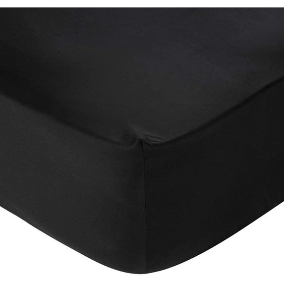 1200 Thread Count 3 Piece (1- Fitted Sheet + 2- Pillow cover) Quality 12 Inch Deep Pocket 100% Egyptian Cotton Color Black Solid Size Queen