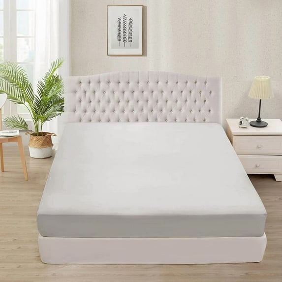 1200 Thread Count 3 Piece (1- Fitted Sheet + 2- Pillow cover) Quality 24 Inch Deep Pocket 100% Egyptian Cotton Color Silver Grey Solid Size Full