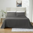 thumbnail image 1 of 1200 Thread Count 4 Piece Quality Sheet Set 15 Inch Deep Pocket 100% Egyptian Cotton Color Dark Grey Stripe Size Full, 1 of 6