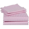 thumbnail image 1 of 1200 Thread Count 4 Piece Quality Sheet Set 15 Inch Deep Pocket 100% Egyptian Cotton Color Pink Stripe Size California King, 1 of 4