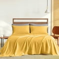 thumbnail image 1 of 1200 Thread Count 4 Piece Quality Sheet Set 21 Inch Deep Pocket 100% Egyptian Cotton Color Gold Solid Size California King, 1 of 7