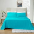 thumbnail image 1 of 1200 Thread Count 4 Piece Quality Sheet Set 30 Inch Deep Pocket 100% Egyptian Cotton Color Turquise Blue Stripe Size King, 1 of 5