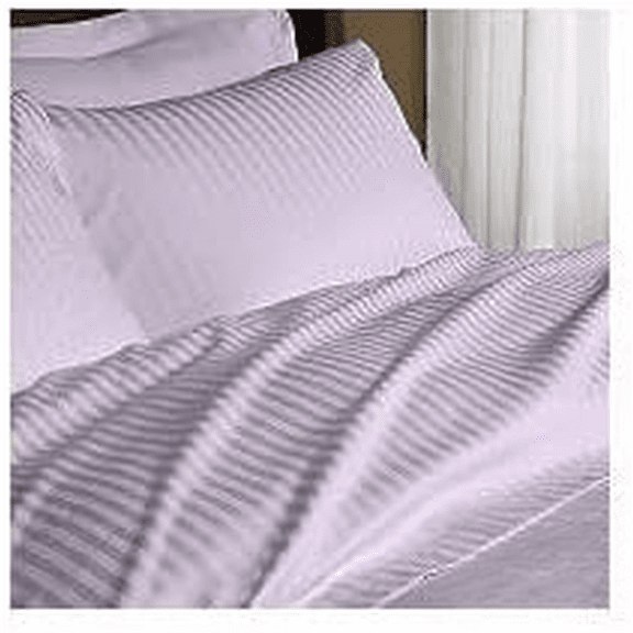 1200 Thread Count Four (4) Piece Queen Size Lavender Stripe Bed Sheet Set, 100% Egyptian Cotton, Premium Hotel Quality$$Bedding