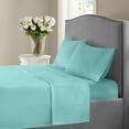 thumbnail image 1 of 1200 Thread Count Full Size Deep Pocket Solid Cotton Sheet Set (Full, Aqua), 1 of 4