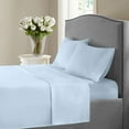 thumbnail image 1 of 1200 Thread Count Queen Size Deep Pocket Solid Cotton Sheet Set (Queen, Blue), 1 of 4