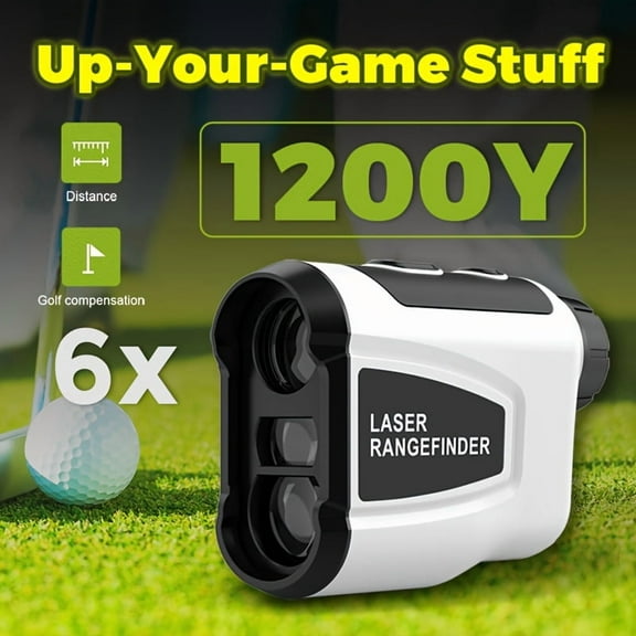 1200-Yard Golf Laser Rangefinder 6X Magnification Slope Compensation White