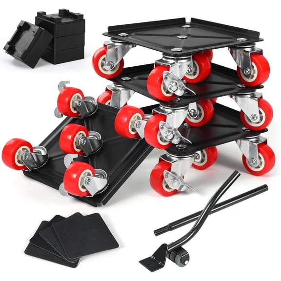 1200 lb Capacity -  Furniture Movers with Wheels and Moving , Includes Furniture Lifter Jacks Tool Set, Gliders, Sliders, 5 Rollers Casters Cart. Easily Move Furniture, Piano, Equipment