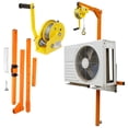 thumbnail image 1 of 1200-lb bright orange AC hoist with 60-ft steel rope and stand—ideal for AC units, heavy equipment, garages, and industrial use., 1 of 10