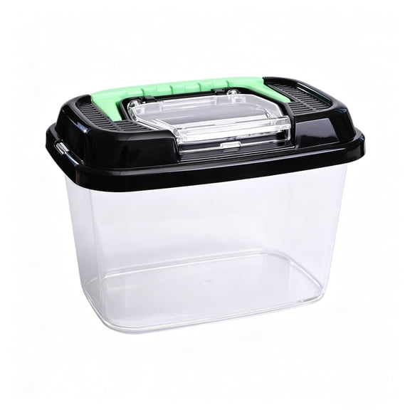 1200 ml Portable Small Pet Container, Clear Fish Transport Box with Handle & Vented Lid, Portable Small Animal Carrier for Fish, Hamsters & Small Water Creatures