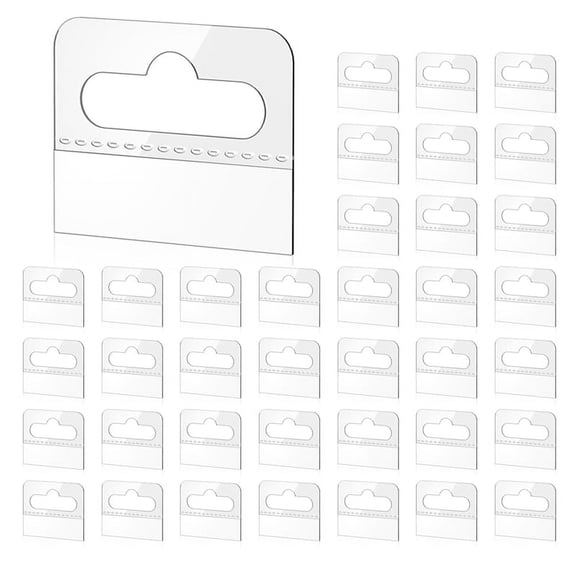 Hang Tabs, 1200 Pcs Clear Sticky Hanging Tabs Slot Hole Self Adhesive Plastic Hang Tags, 4.5 X 3.5cm