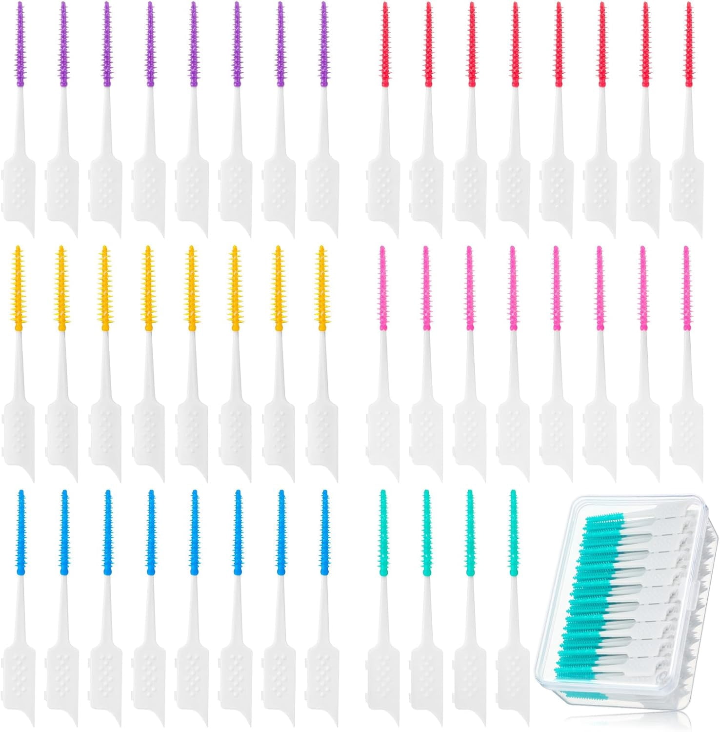 1200 silicone toothpicks tooth interdental brushes dual-purpose soft ...