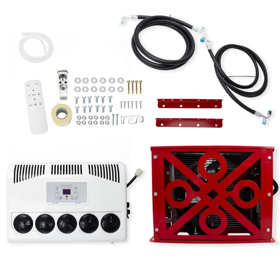 12000 BTU 12V DC Split Air Conditioner Kit for Trucks, RVs and Campers, Fuel Saving No-Idle AC Unit with Remote