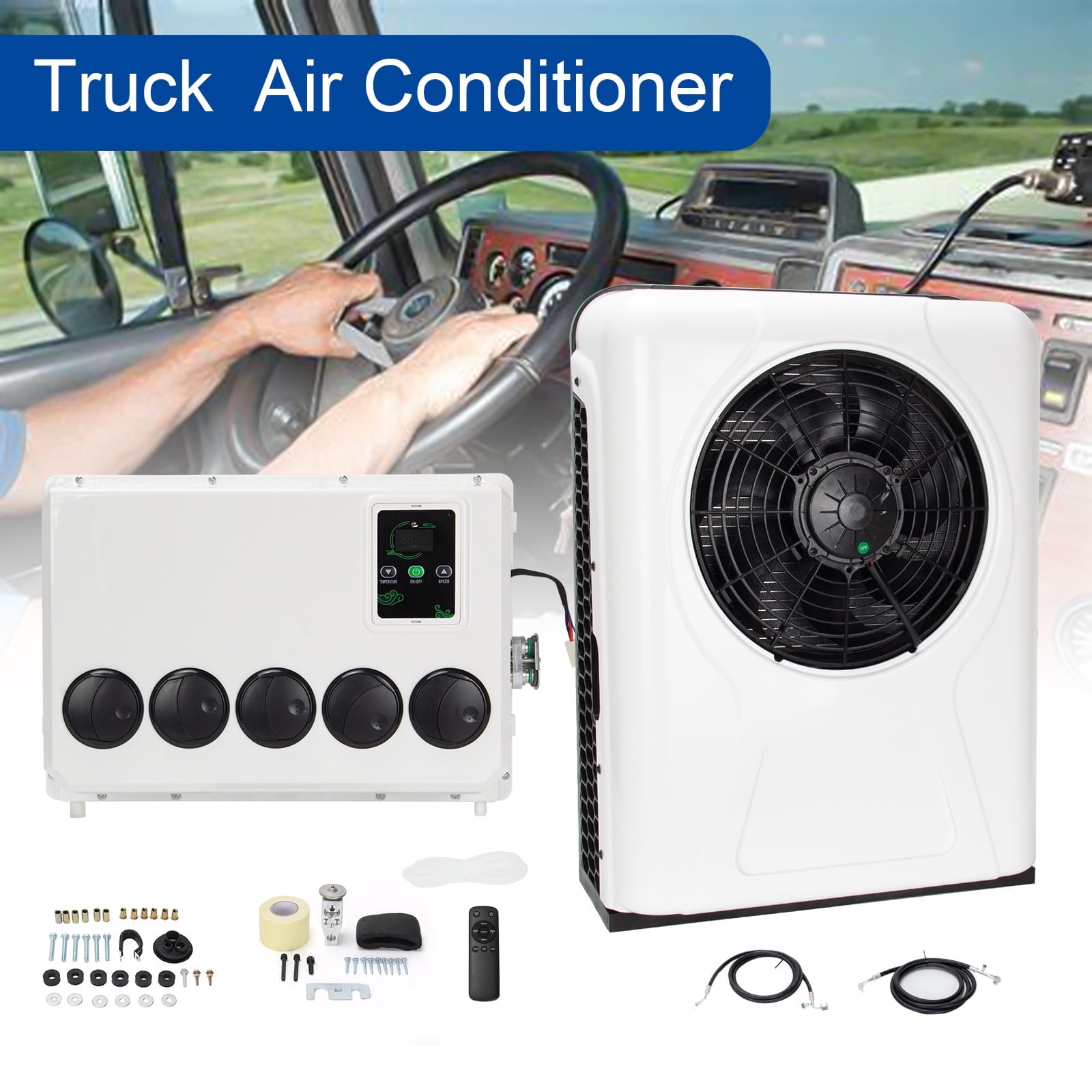 12000 BTU Air Conditioner Mini Split A/C For Semi Trucks Bus RV Caravan 12V USA