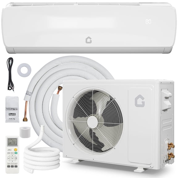 12000 BTU Ductless Mini Split AC & Heat Pump, 19 SEER2, 208/230V, Pre-charged condenser & full Installation Kit, Cools up to 750 Sq.Ft