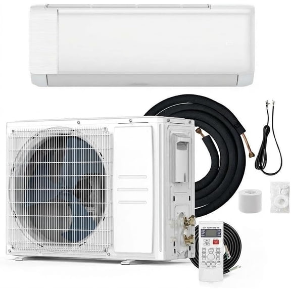 12000 BTU Mini Split AC Works with Alexa, 19 SEER2 Inverter, Low Noise, Cools 550 Sq Ft, Kit Included