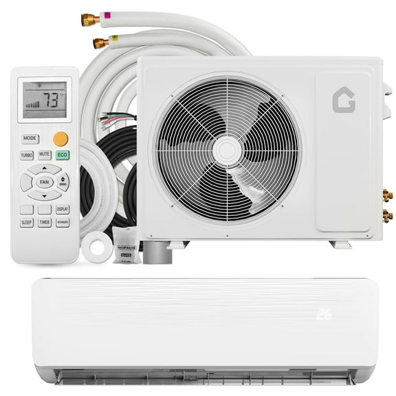 12000 BTU Mini Split AC w/WiFi Work Alexa 19 SEER2 Cools Up to 750 Sq. Ft,Ductless Inverter Mini Split System w/1 Ton Heat Pump Pre-Charged & Installation Kit, Ultra-Quiet