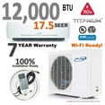 thumbnail image 1 of 12000 BTU Mini Split Air Conditioner AC Heat Pump Ductless 17.50 Seer 110V Air-Con, 1 of 8