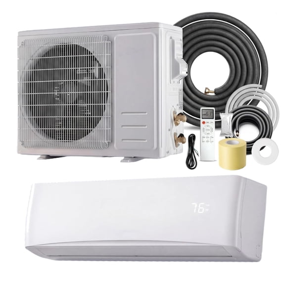 12000 BTU Mini Split Air Conditioner & Heat Pump, 17 SEER2 115V Ductless Inverter System, R32 Refrigerant, 4-in-1, Timer, Sleep/Quiet, Auto Clean, Cools Up to 750 Sq.Ft for Bedroom