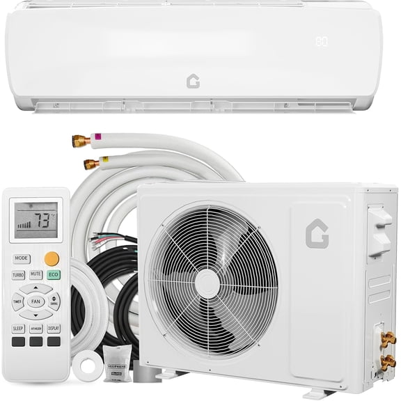 12000 BTU Mini Split Air Conditioner & Heat Pump, 19 SEER2 Inverter Ductless AC System with Install Kit, 230V