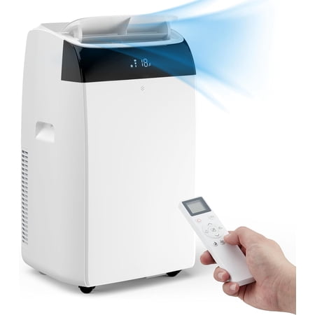 12000 BTU Portable Air Conditioner, 3-in-1 AC Unit with Dehumidifier, Fan, Remote Control, Washable Filter, White Top Cover