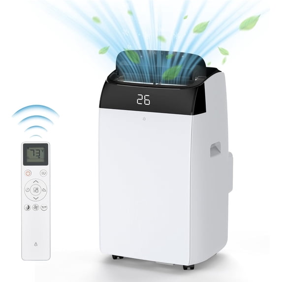 12000 BTU Portable Air Conditioner for Bedrooms up to 550 sq.ft,Standing AC Unit with Cooling,Dehumidifier & Fan Modes,Remote Control,24H Timer,Sleep Mode,Includes Installation Kit,Energy Efficient