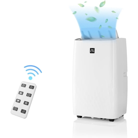 12000 BTU Portable Air Conditioner Unit, Air Conditioner with Remote Control, Cool, Fan and Dry Function, Sleep Mode/24Hrs Timer, Quiet Operation, 110-115V, Cools 550 Sq.ft