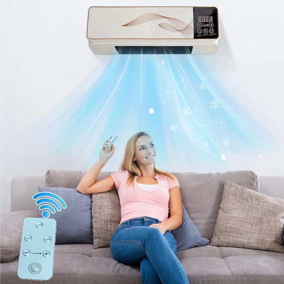12000 BTU Smart Window Air Conditioner, Fan & Dehumidifier, 450 Sq. Ft., Remote Control, Wall-Mounted Coolings and Heating AC Unit, Operates Quietly, Energy-Saving