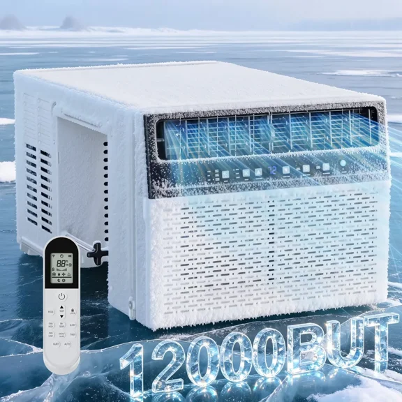 12000 BTU U-Shaped Window Air Conditioner, 550 Sq.ft, Energy-Saving Window AC Unit with Remote