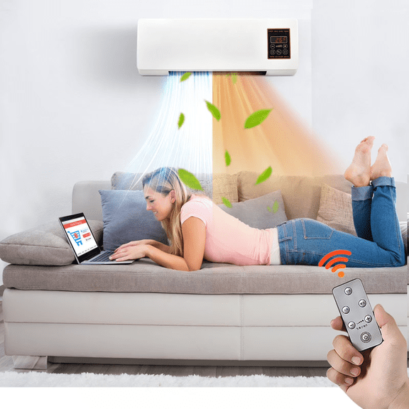 12000 BTU Wall Mounted & Window Air Conditioner, 2-in-1 Cooling and Heating Mini AC Unit with Remote Control, 24H Timer, Sleep Mode, Quiet Operation, Compact Air Conditioner for Bedroom, Garage & RV