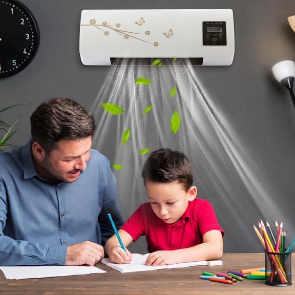 12000 BTU Wall Mounted & Window Air Conditioner 2-in-1 Cooling and Heating Portable AC Unit, Mini Split Style Room Air Conditioner with Remote Control, 24H Timer, Sleep Mode, Quiet AC for Bedroom, Ga